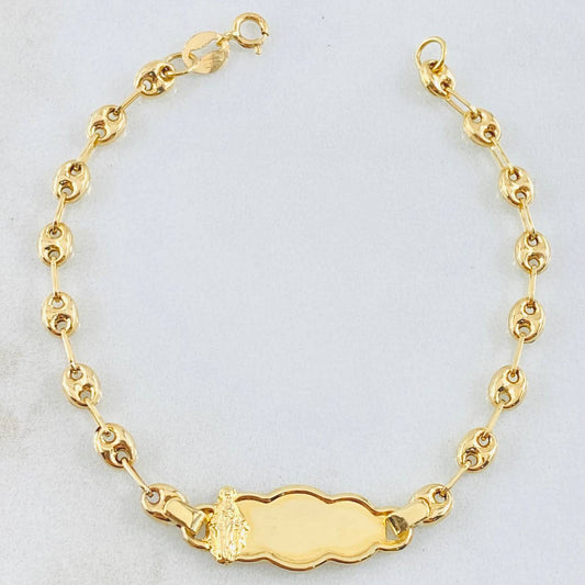 Pulso Bebé Gc Virgen Milagrosa Nube Bordeada 1.95gr / 14cm / 3.6mm Oro Amarillo 18K ©