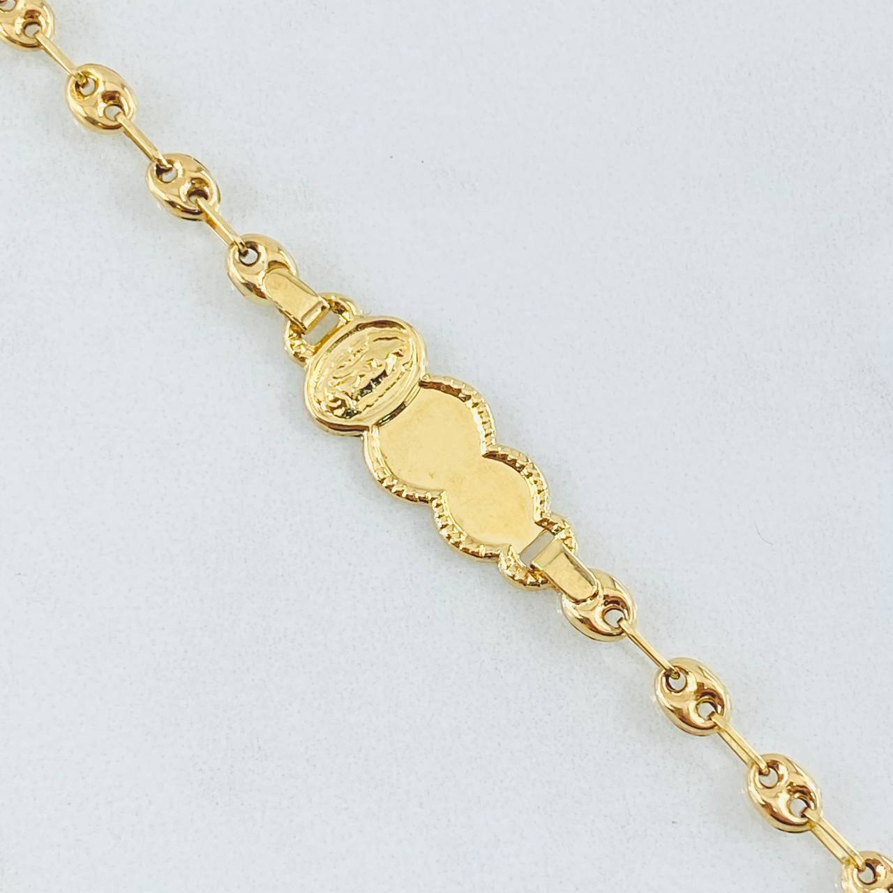Pulso Bebé Gc Virgen Guadalupe Nube Bordeada 2gr / 14cm / 3.5mm Oro Amarillo 18K