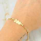 Pulso Bebé Placa GC 1.9gr / 14.5cm-3.5mm Oro Amarillo 18K