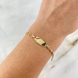 Pulso Bebé GC Placa Ovalada 1.7gr / 13cm / 3.3mm Delfin Oro Amarillo *