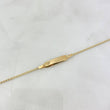 Pulso Bebé Cubana Placa Rectangular 1.3gr / 12cm-15cm / 1.3mm Oro Amarillo +1 *