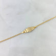 Pulso Aro Seguido Placa Nube Lisa 1.3gr / 12.5cm/14cm / 2mm Oro Amarillo *