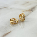 Candongas 1.85gr / 0.8cm / Circulo Circones Blancos Oro Amarillo *