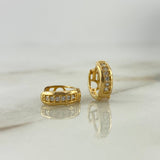 Candongas 1.85gr / 0.8cm / Circulo Circones Blancos Oro Amarillo *