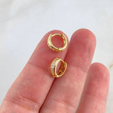 Candongas 1.85gr / 0.8cm / Circulo Circones Blancos Oro Amarillo *