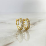 Candongas 2.15gr / 1.3cm / Filigrama Circones Blancos Oro Amarillo *