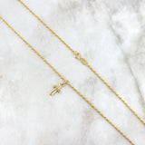 Cadena Lazo 0.9gr / 45cm + Dije Cruz 0.3gr / 1.5cm Oro Amarillo (Oferta) ©