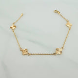 Pulso Trebol Aro Seguido 2.15gr / 19cm / 2.3mm Oro Amarillo 18K %