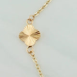 Pulso Trebol Aro Seguido 2.15gr / 19cm / 2.3mm Oro Amarillo 18K %