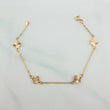 Pulso Trebol Aro Seguido 2.3gr / 19cm / 2.35mm Oro Amarillo 18K %