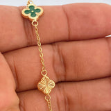 Pulso Trebol Aro Seguido 3.45gr / 19cm / 1mm Oro Amarillo 18K %
