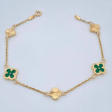 Pulso Trebol Aro Seguido 3.45gr / 19cm / 1mm Oro Amarillo 18K %