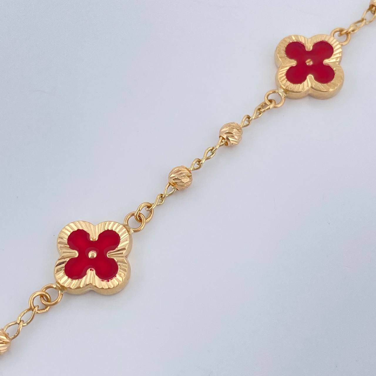 Pulso Trebol Militar 4.2gr / 18.5cm / 3mm Oro Amarillo 18K %