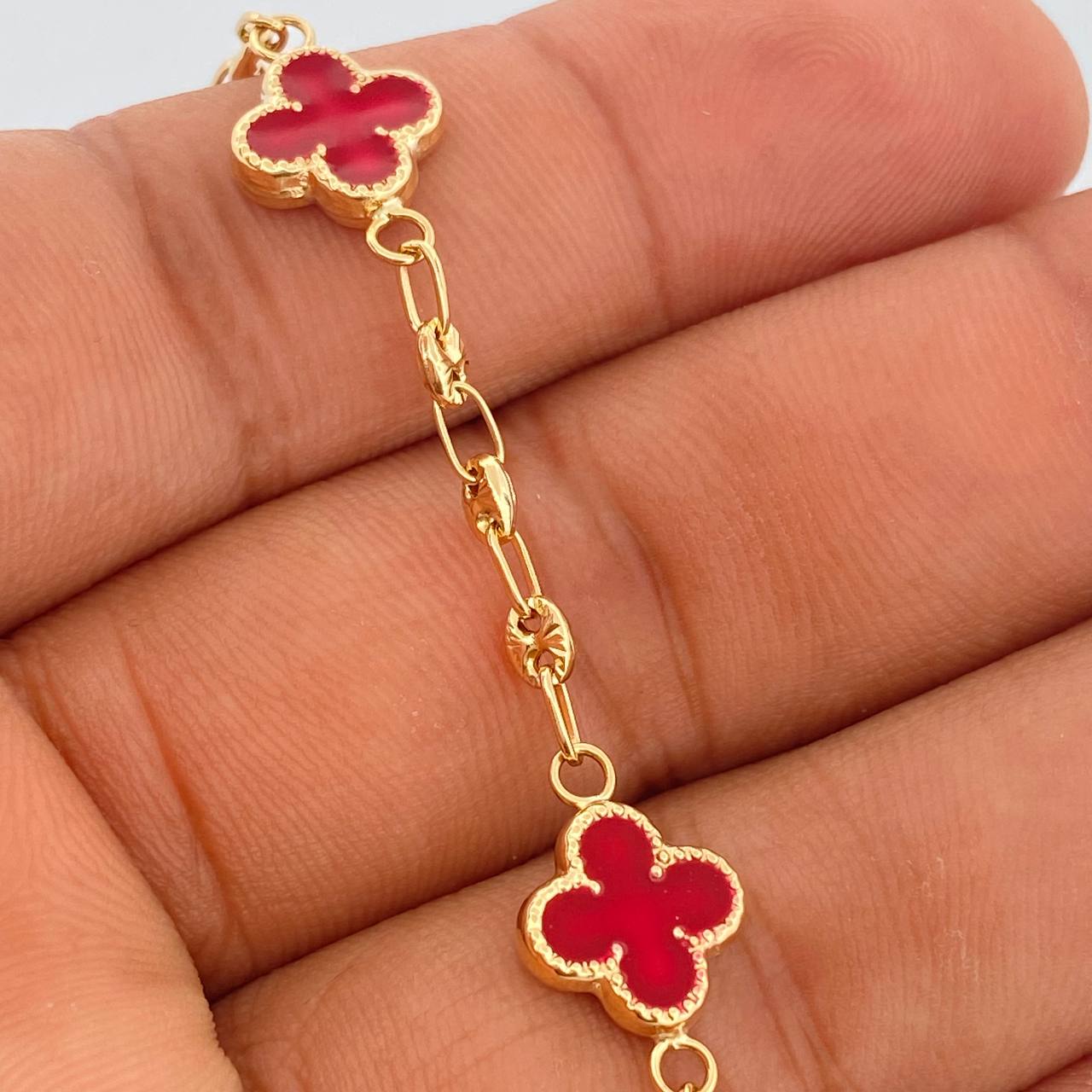 Pulso Trebol GC 4.25gr / 18.5cm / 2mm Oro Amarillo 18K %