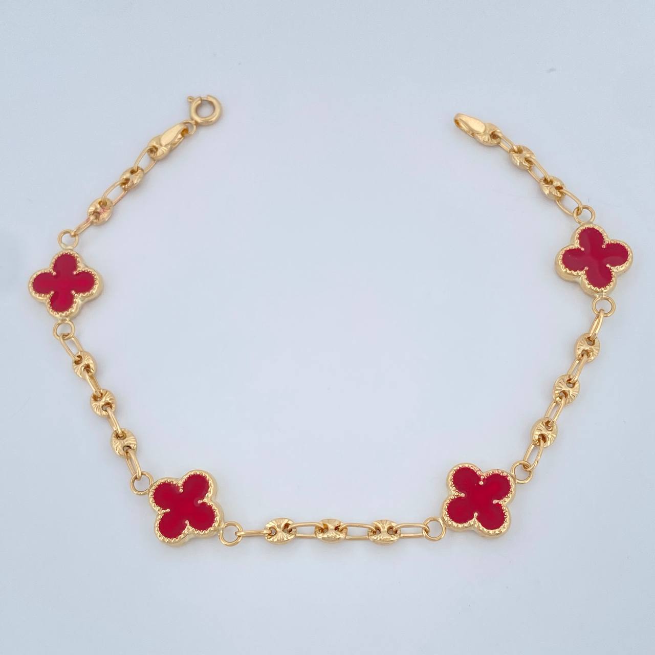 Pulso Trebol GC 4.25gr / 18.5cm / 2mm Oro Amarillo 18K %