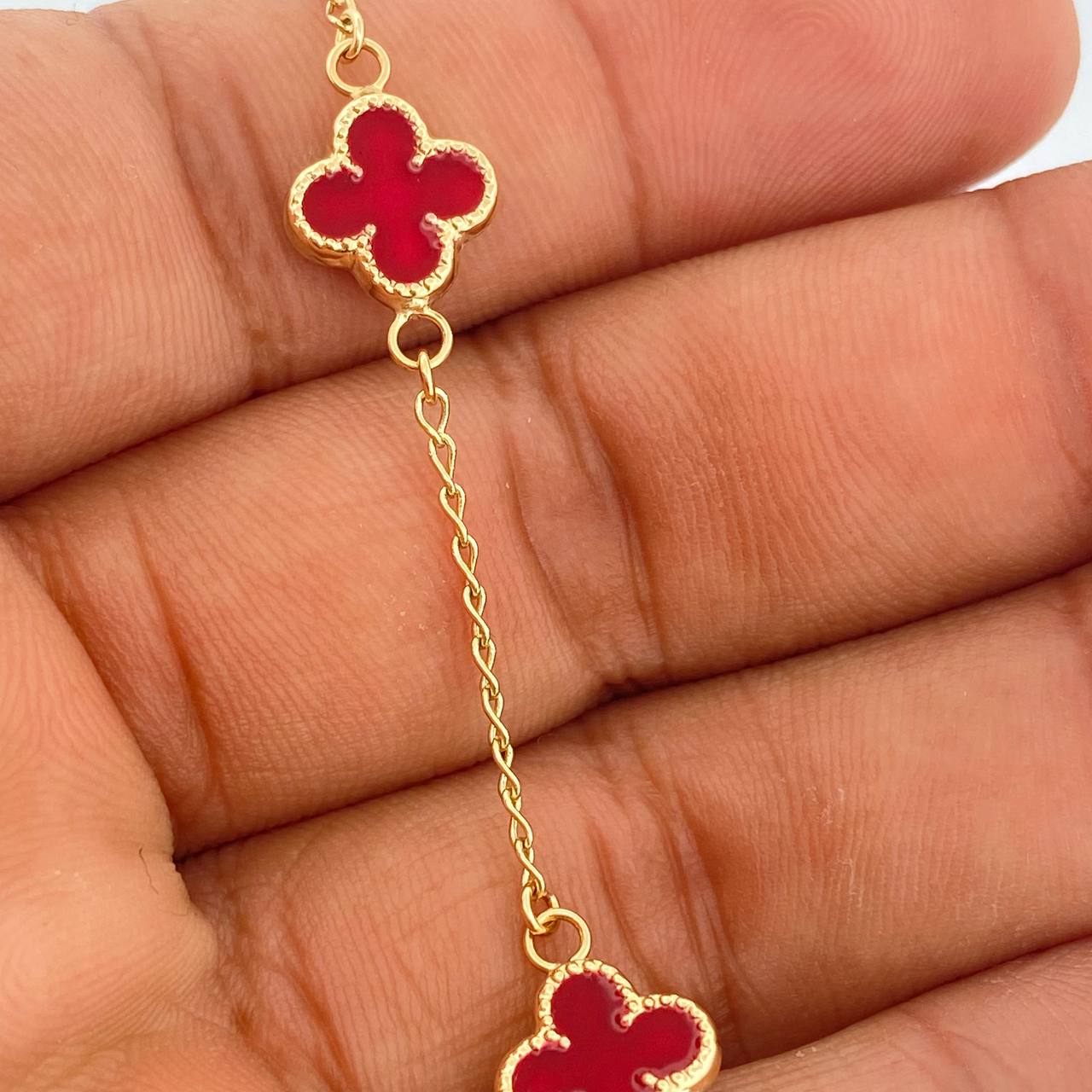 Pulso Trebol Espiga 3.3gr / 18.8cm / 1mm Oro Amarillo 18K %
