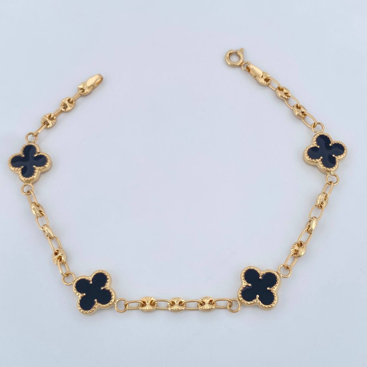 Pulso Trebol GC 4.35gr / 18.5cm / 2mm Oro Amarillo 18K %