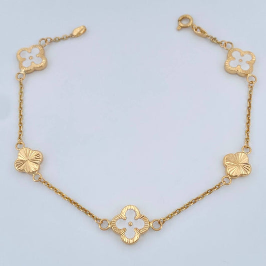 Pulso Trebol Aro Seguido 3.45gr / 19cm / 1.2mm Oro Amarillo 18K %