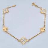Pulso Trebol Aro Seguido 3.45gr / 19cm / 1.2mm Oro Amarillo 18K %
