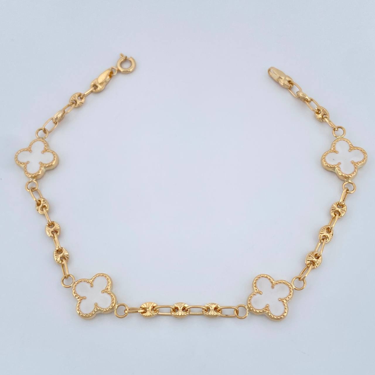 Pulso Trebol GC 4.25gr / 18.5cm / 2mm Oro Amarillo 18K %
