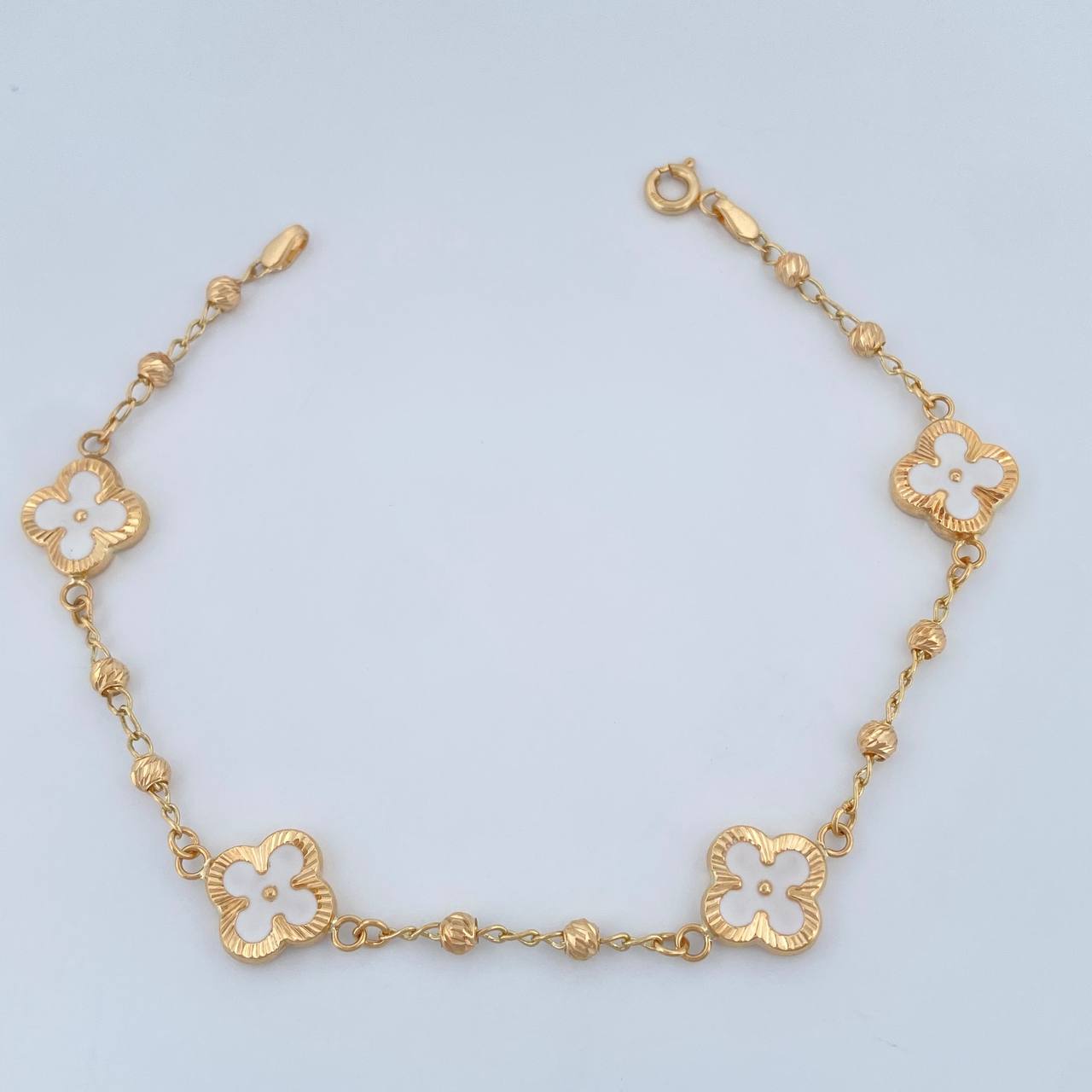 Pulso Trebol Militar 4.05gr / 19cm / 3mm Oro Amarillo 18K %