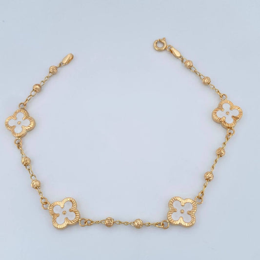 Pulso Trebol Militar 4.05gr / 19cm / 3mm Oro Amarillo 18K %