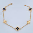 Pulso Trebol Aro Seguido 3.5gr / 18.5cm / 1mm Oro Amarillo 18K %