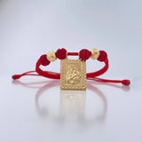 Pulsera Tejida Roja Virgen Del Carmen 2gr / Oro Amarillo 18K %