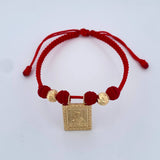 Pulsera Tejida Roja Virgen Del Carmen 2gr / Oro Amarillo 18K %