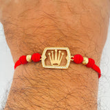 Pulsera Tejida Roja Corona RX 1.8gr / Oro Amarillo 18K %