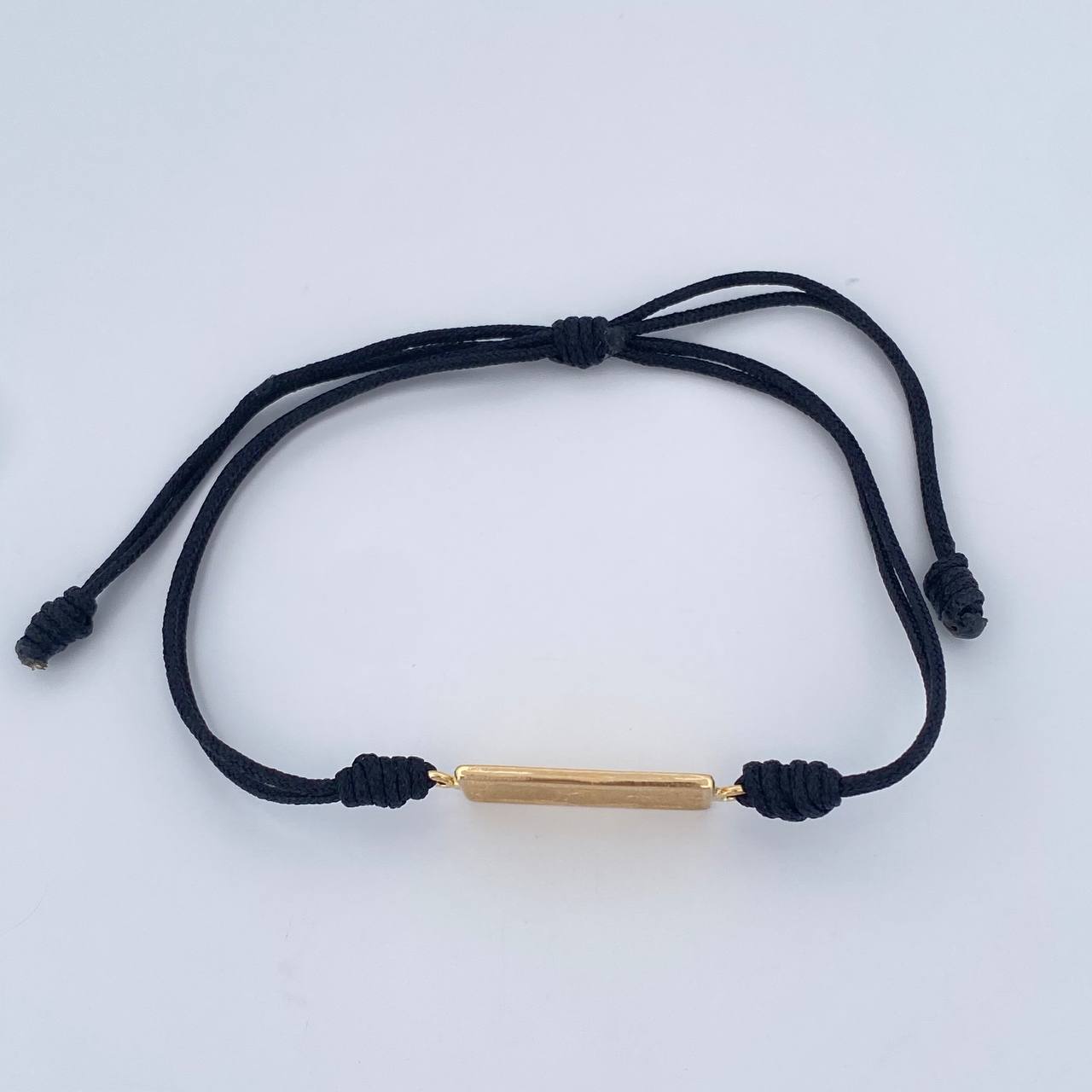 Pulsera Tejida Negra Billete Dólar 1.45gr / Oro Amarillo 18K %