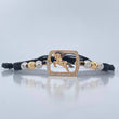 Pulsera Tejida Negra Caballo 2.85gr / Tres Oros 18K %