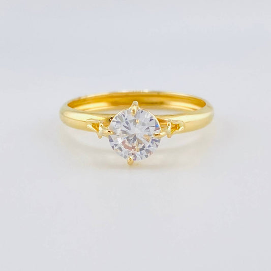 Anillo Solitario Cuatro Garras 1.3g / T7 1/4 Oro Amarillo 18K