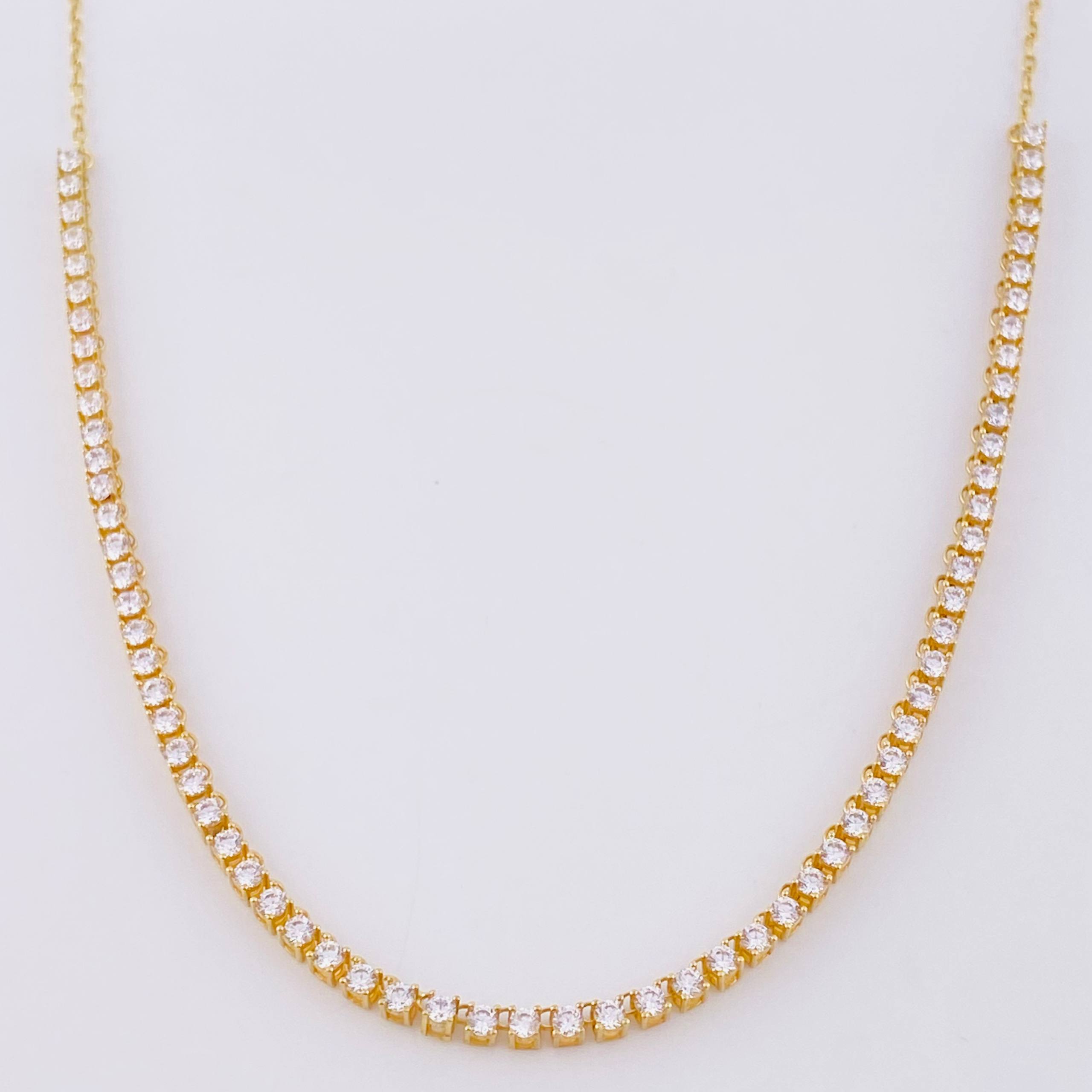 Cadena Tenis 6.4g / 45cm / 2.5mm Oro Amarillo 18K