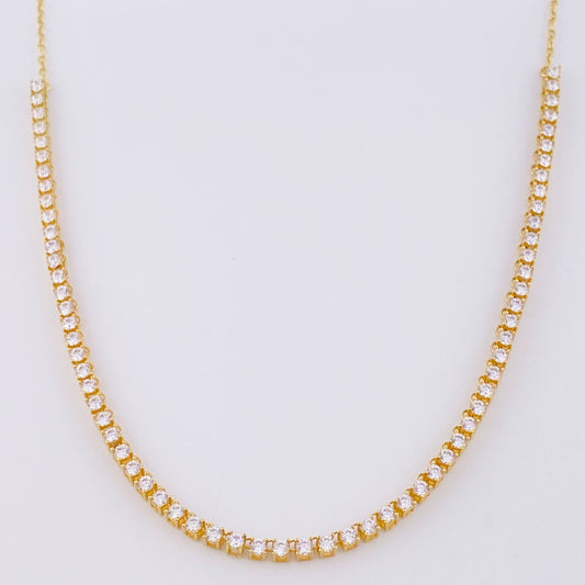 Cadena Tenis 6.4g / 45cm / 2.5mm Oro Amarillo 18K