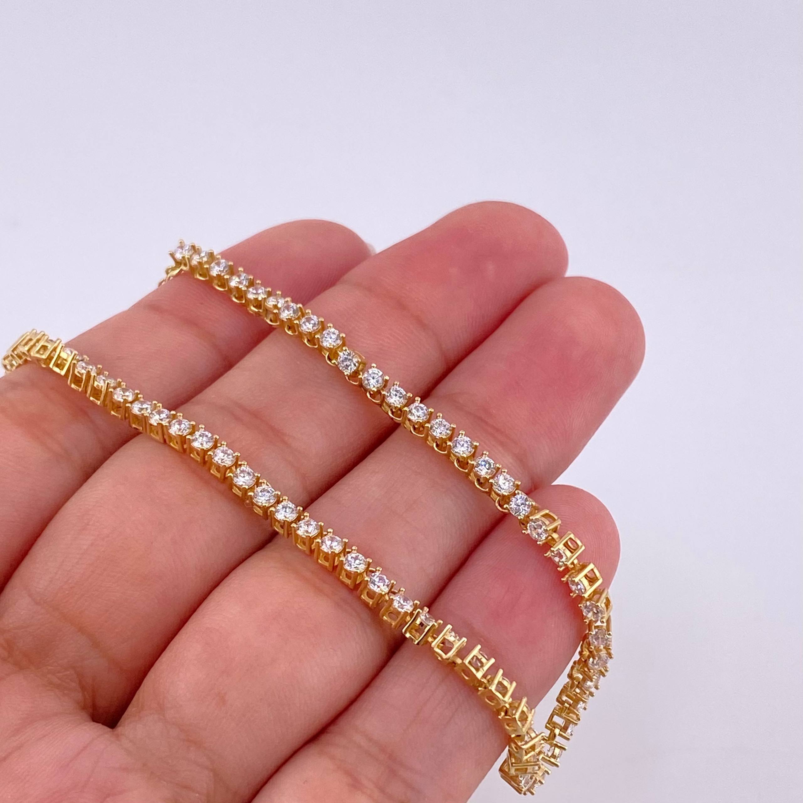 Cadena Tenis 6.4g / 45cm / 2.5mm Oro Amarillo 18K