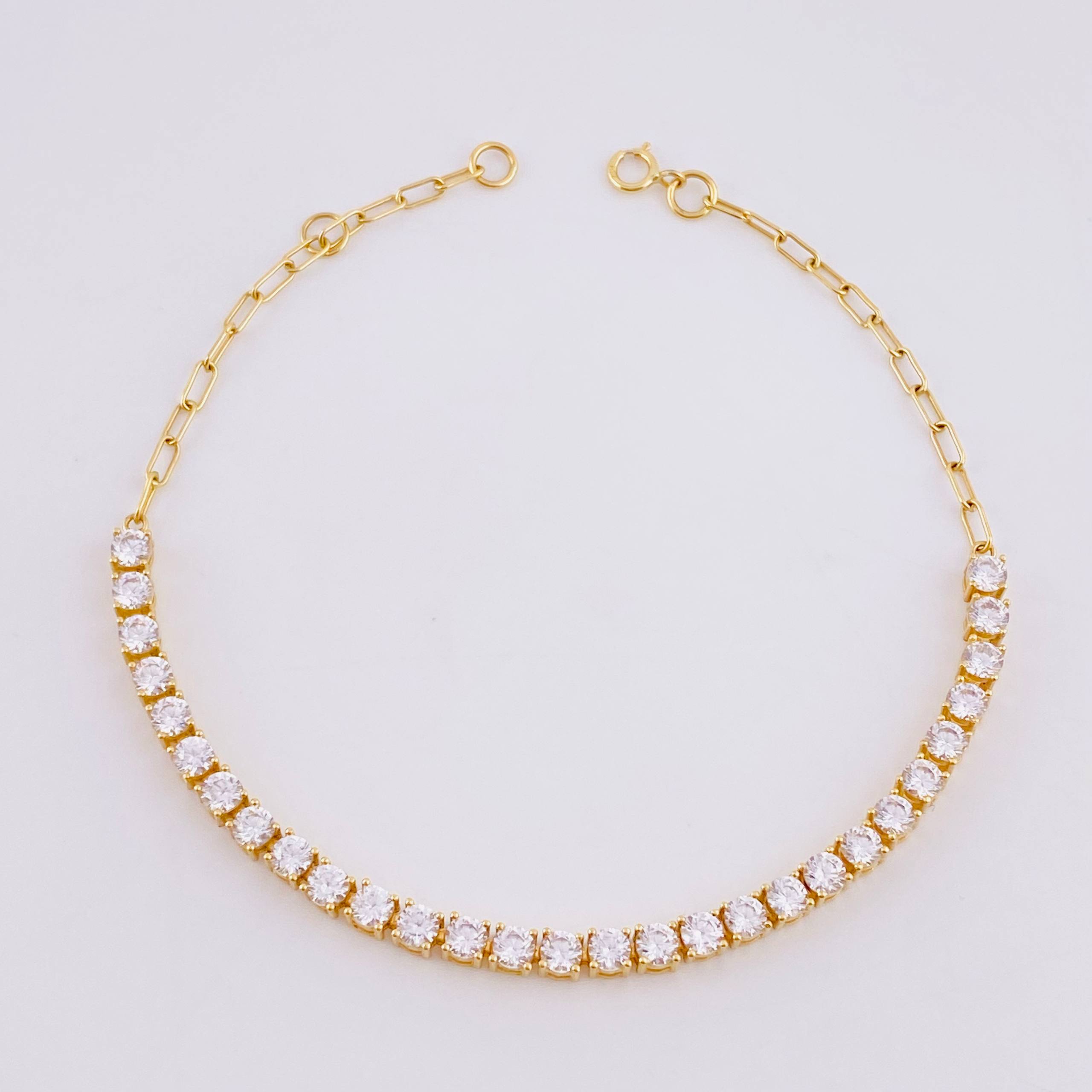 Pulso Modulable Tenis 5.4g / 20cm - 18.5cm / 3mm Oro Amarillo 18K