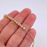 Pulso Modulable Tenis 5.4g / 20cm - 18.5cm / 3mm Oro Amarillo 18K