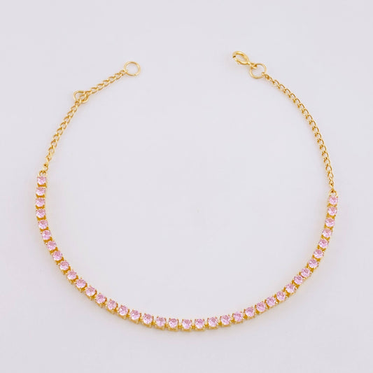 Pulso Modulable Tenis 2.95g / 18.4cm - 16.8cm / 2mm Oro Amarillo 18K