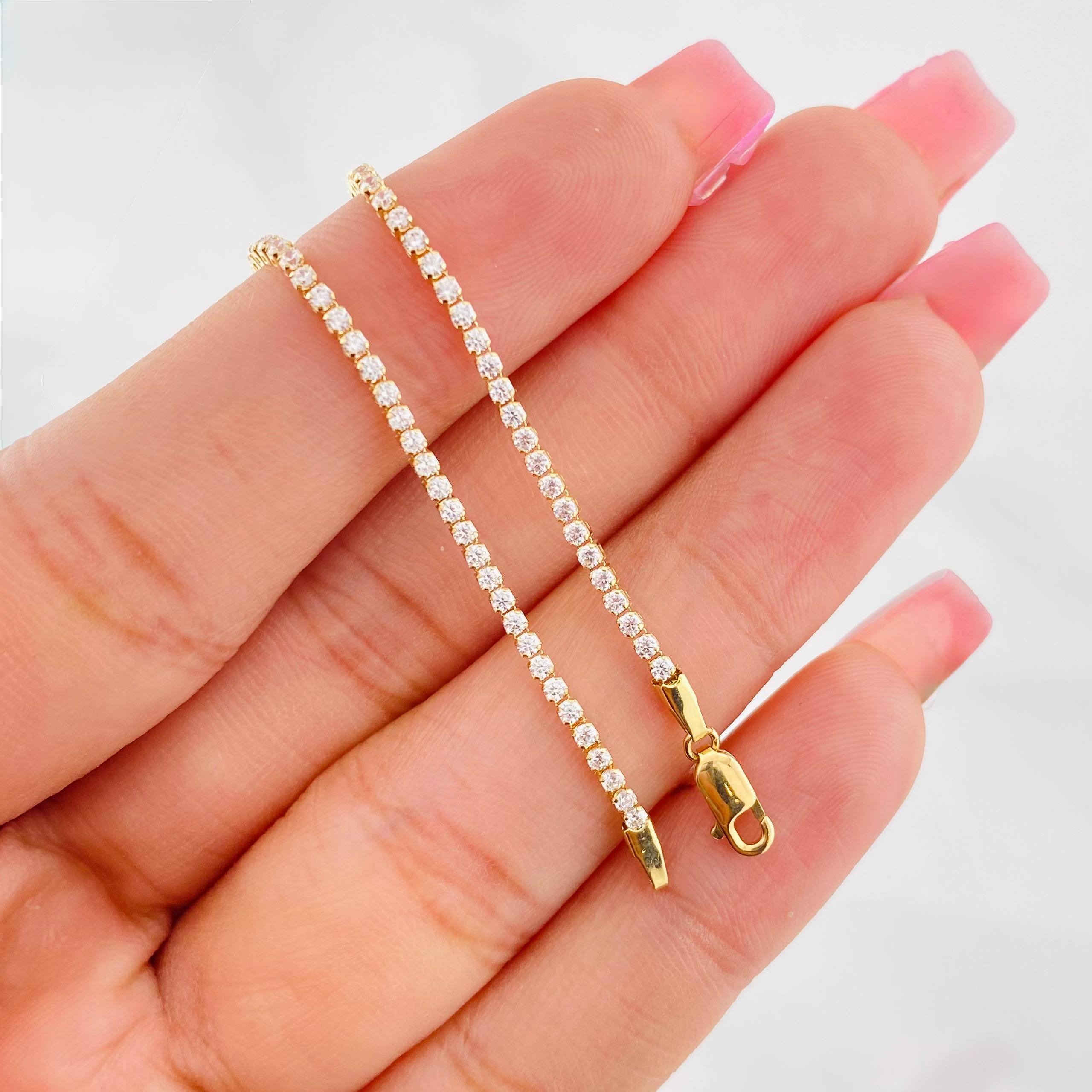 Pulso Tennis 1.9g / 16.5cm / 1.6mm Oro Amarillo 18K
