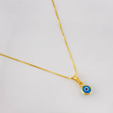 Set Cadena Veneciana + Dije Ojo Turco / 1.45g / 45cm Oro Amarillo 18K