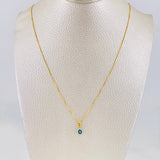 Set Cadena Veneciana + Dije Ojo Turco / 1.4g / 45cm Oro Amarillo 18K