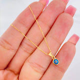 Set Cadena Veneciana + Dije Ojo Turco / 1.45g / 45cm Oro Amarillo 18K