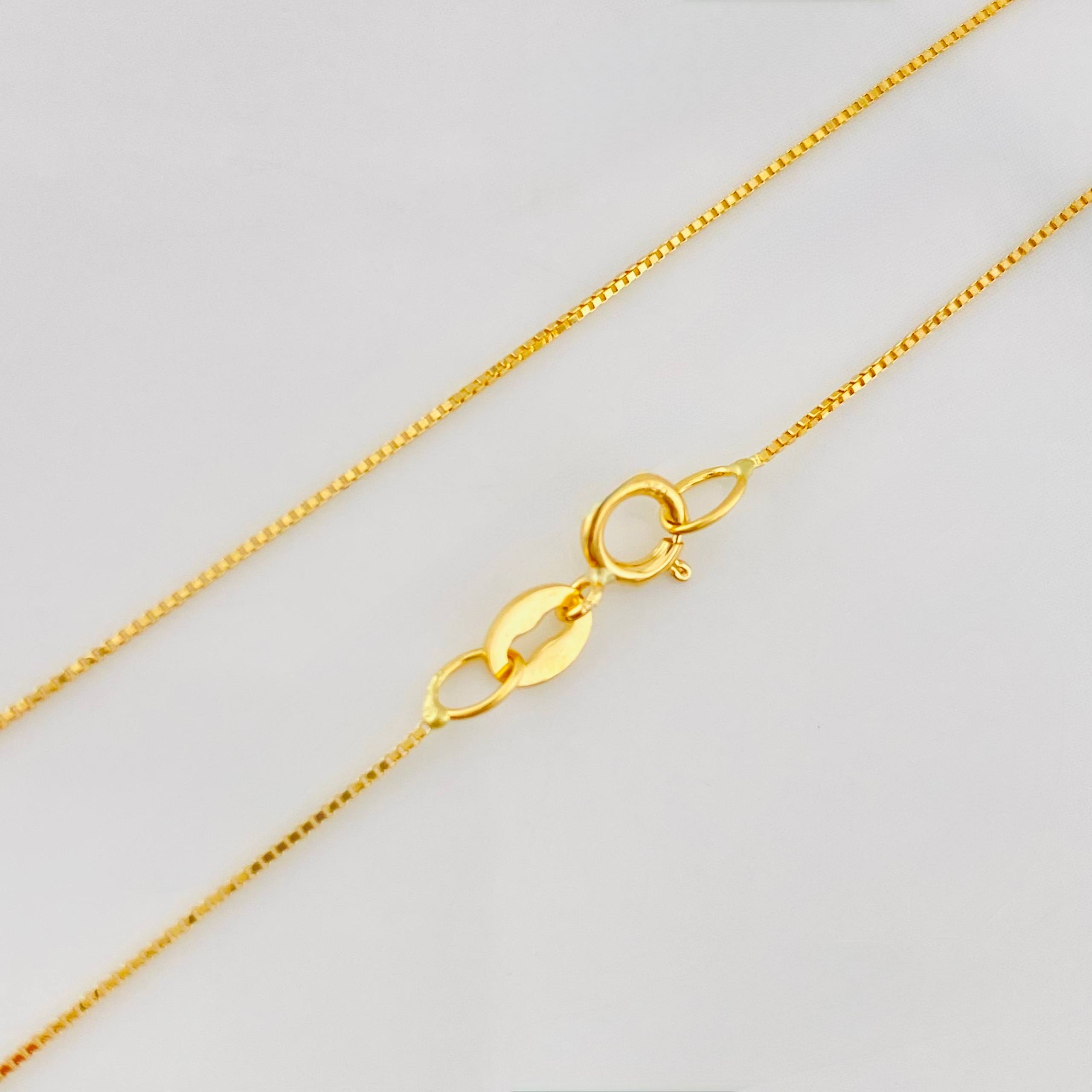 Set Cadena Veneciana + Dije Ojo Turco / 1.55g / 45cm Oro Amarillo 18K