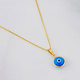 Set Cadena Veneciana + Dije Ojo Turco / 1.5g / 45cm Oro Amarillo 18K