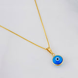 Set Cadena Veneciana + Dije Ojo Turco / 1.55g / 45cm Oro Amarillo 18K