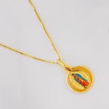 Set Cadena Veneciana + Dije Virgen de Guadalupe / 1.6g / 45cm Oro Amarillo 18K