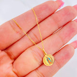 Set Cadena Veneciana + Dije Virgen de Guadalupe / 1.55g / 45cm Oro Amarillo 18K