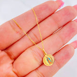 Set Cadena Veneciana + Dije Virgen Milagrosa / 1.55g / 45cm Oro Amarillo 18K