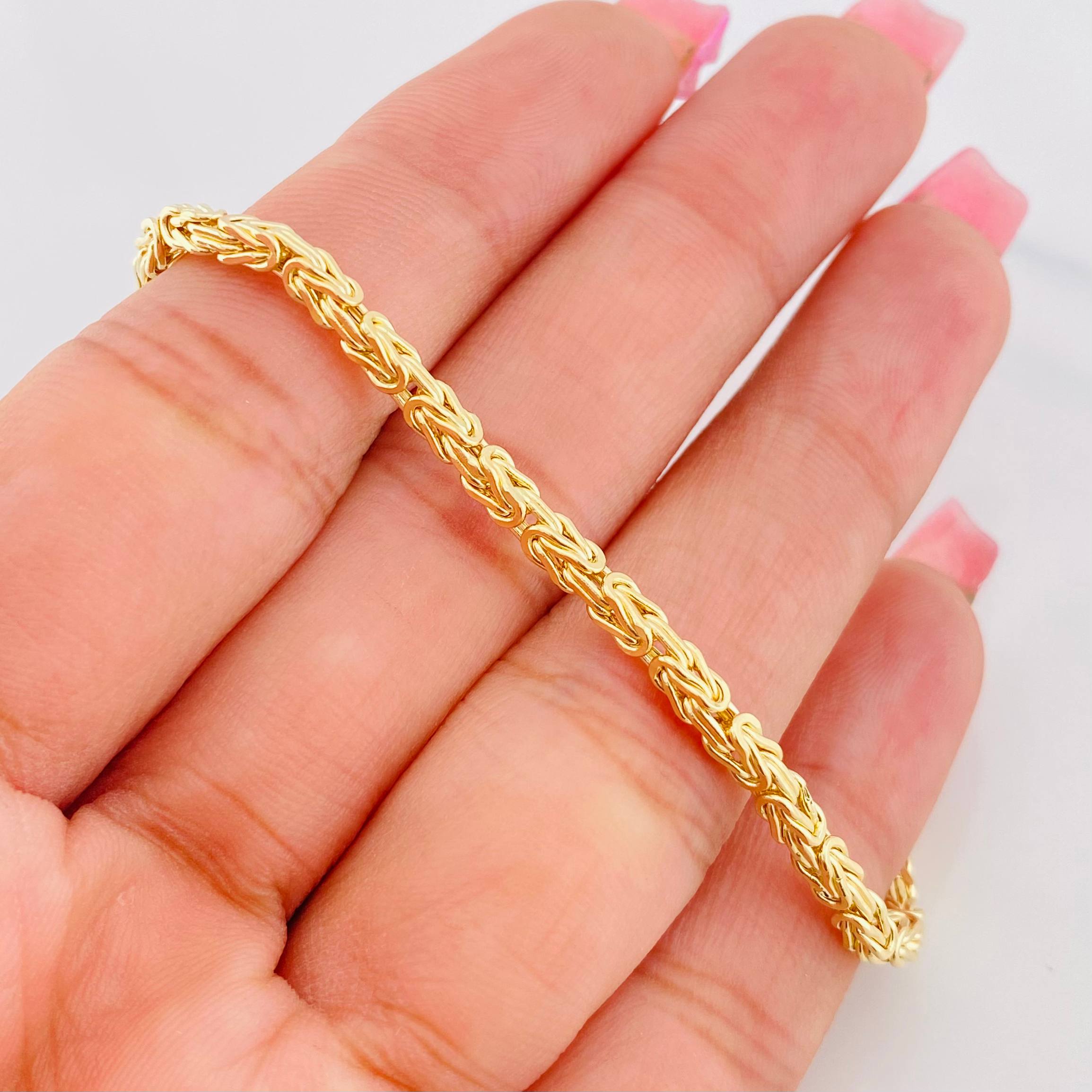 Pulso Bizantino 6.55g / 21cm / 2.73mm Oro Amarillo 18K